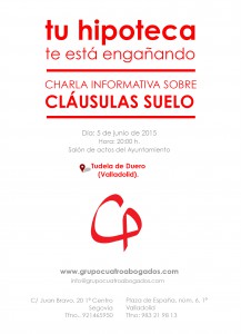 charla cláusulas suelo en tudela del duero, grupo cuatro abogados